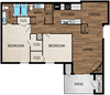 Two Bedroom 1,059 Square Feet Our 1,059 square foot two bedroom floor plan